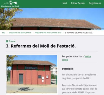Captura del web de participació