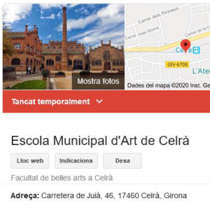 Captura del cercador Google que es fa ressó del tancament de l'Escola d'Art de Celrà Captura del cercador Google que es fa ressó del tancament de l'Escola d'Art de Celrà