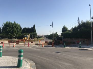 Obres a la rotonda del carrer Germans Sàbat