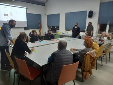 Imatge de la reunió del 27 d'octubre, a la sala de plens de l'ajuntament
