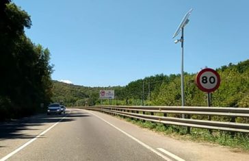 Càmera de seguretat a l'entrada de Celrà